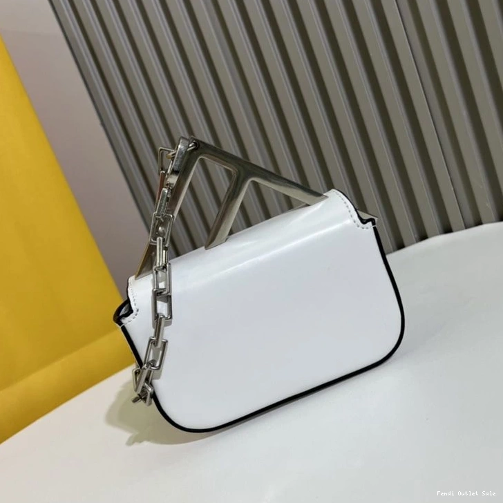 Affordable White In F Fendi Calf Nano Leather Bag 0731